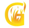 G Letter Fire style - Text Royalty Free Stock Photo