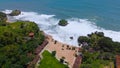 Aerial drone view Mesra Beach Gunung Kidul Yogyakarta Royalty Free Stock Photo