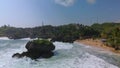 Aerial drone view Mesra Beach Gunung Kidul Yogyakarta Royalty Free Stock Photo