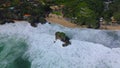 Aerial drone view Mesra Beach Gunung Kidul Yogyakarta Royalty Free Stock Photo