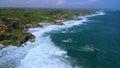 Aerial drone view Mesra Beach Gunung Kidul Yogyakarta Royalty Free Stock Photo