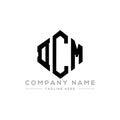 DCM letter logo design with polygon shape. DCM polygon and cube shape logo design. DCM hexagon vector logo template white and Royalty Free Stock Photo