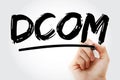 DCOM - Distributed Component Object Model acronym with marker, technology concept background Royalty Free Stock Photo