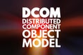 DCOM - Distributed Component Object Model acronym, technology concept background