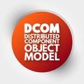 DCOM - Distributed Component Object Model acronym, technology concept background