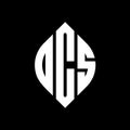 DCS circle letter logo design with circle and ellipse shape. DCS ellipse letters with typographic style. The three initials form a Royalty Free Stock Photo