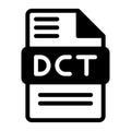 Dct file icon. Audio format symbol Solid icons, Vector illustration. can be used for website interfaces, mobile applications and Royalty Free Stock Photo