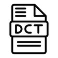 Dct file type icons. Audio extension icon outline design. Vector Illustrations Royalty Free Stock Photo