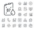 Diesel canister line icon. DD liquid fuel sign. Energy, Co2 exhaust and solar panel. Vector