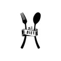 Spoon Fork Food Diet Fat Loss Weight Logo Design Vector Royalty Free Stock Photo