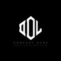 DDL letter logo design with polygon shape. DDL polygon and cube shape logo design. DDL hexagon vector logo template white and Royalty Free Stock Photo