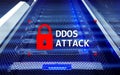 DDOS attack, cyber protection. virus detect. Internet and technology concept