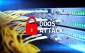 DDOS attack, cyber protection. virus detect. Internet and technology concept