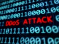 DDoS attack red message on computer screen Royalty Free Stock Photo