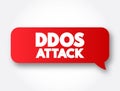 Ddos Attack text message bubble, concept background