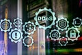 DDoS Cyber Attack. Technology, Internet and Protection Network concept. Server datacenter background.