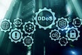 DDoS Cyber Attack. Technology, Internet and Protection Network concept. Server datacenter background Royalty Free Stock Photo