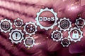 DDoS Cyber Attack. Technology, Internet and Protection Network concept. Server datacenter background Royalty Free Stock Photo