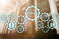 DDoS Cyber Attack. Technology, Internet and Protection Network concept. Server datacenter background