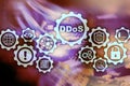 DDoS Cyber Attack. Technology, Internet and Protection Network concept. Server datacenter background