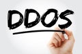 DDoS - Distributed Denial of Service acronym with marker, technology concept background