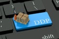 DDP deliwery concept on keyboard button