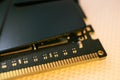 DDR4 DRAM memory module computer contacts macro