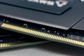 DDR4 DRAM memory module computer hardware close-up Royalty Free Stock Photo