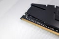 DDR4 DRAM memory module on white close-up