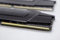 DDR4 DRAM memory modules on white close-up Royalty Free Stock Photo