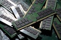DDR RAM memory chips. Memory for servers and workstations. PC RAM modules for upgrade. High speed DDR memory chips. Server and Royalty Free Stock Photo