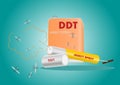 DDT bottle insect spray illustration Royalty Free Stock Photo