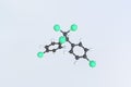 Ddt molecule, isolated molecular model. 3D rendering Royalty Free Stock Photo