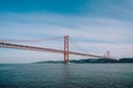 25 de Abril Bridge Over Tagus River, Lisbon, Portugal Royalty Free Stock Photo