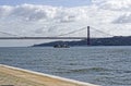25 de Abril Bridge over the Tagus River Royalty Free Stock Photo