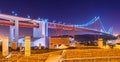 The 25 de Abril Bridge Ponte 25 de Abril at night, Lisbon, Portugal Royalty Free Stock Photo