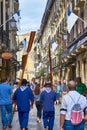 31 de Agosto street in San Sebastian Old Town. Gipuzkoa. Royalty Free Stock Photo