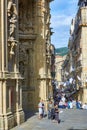 31 de Agosto street in San Sebastian Old Town. Gipuzkoa. Royalty Free Stock Photo