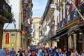 31 de Agosto street in San Sebastian Old Town. Gipuzkoa. Royalty Free Stock Photo