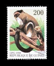 De Brazza monkey on postage stamp