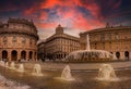 De Ferrari square at sunset