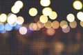de focused bokeh light, abstract points pattern texture background at night Royalty Free Stock Photo