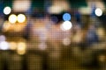 de focused bokeh light, abstract points pattern texture background at night Royalty Free Stock Photo