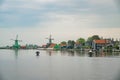 De Gekroonde Poelenburg, De Kat windmill, cityscape and river vi Royalty Free Stock Photo