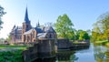 De Haar castle on the lake, Holland. Famous castles of Netherlands Royalty Free Stock Photo