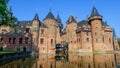 De Haar castle on the lake, Holland. Famous castles of Netherlands Royalty Free Stock Photo