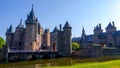 De Haar castle on the lake, Holland. Famous castles of Netherlands Royalty Free Stock Photo