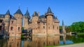 De Haar castle on the lake, Holland. Famous castles of Netherlands Royalty Free Stock Photo