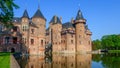 De Haar castle on the lake, Holland. Famous castles of Netherlands Royalty Free Stock Photo