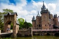 De Haar Castle and the outside walls and gate, Utrecht Royalty Free Stock Photo